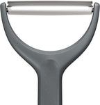 Zyliss Wide Peeler – Extra-Wide Stainless Steel Blade for Cabbage, Eggplant & Large Produce – Ergonomic Wheatstraw Handle – Safety Blade Cover – Dishwasher Safe – 5-Year Guarantee