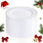 WELLIFE Silver Plastic Dinner Plates 72 Pieces, 10.25" Silver Disposable Plates, Premium Hard Plastic Lunch Plates, Ideal for Wedding and Party