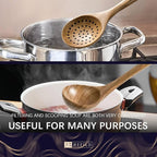 Wooden Spoons for Cooking, Nonstick Cooking Utensil Set with 8 Piece Acacia Wooden Spatulas and Spoons, as well as a Extra Whole Wood Spoon Rest, Terrific for Everyday Kitchen Tasks