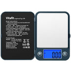 Vitafit 500g Digital Pocket Scale,High Accuracy Assured by Scale Professional Factory Since 2001, Gram Scale 0.01g for Multifunction: Lab,Food, Kitchen,Coffee,Jewelry; Blue