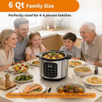 6Qt Electric Pressure Cooker, 9-in-1 Programmable with IMD Touchscreen, Rice Cooker, Slow Cook, Steam, Sauté, Warmer, 24H Delay Start, Non-Stick Ceramic Pot, 1000W, Silver
