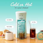 HyperChiller EHC824 Iced & Hot Coffee Maker, Adjustable Flow/Strength Lever, Includes 20 Oz. Tumbler & Reusable Straw, Compatible with Coffee Grounds, Removable, Reusable Mesh Filter, Mint