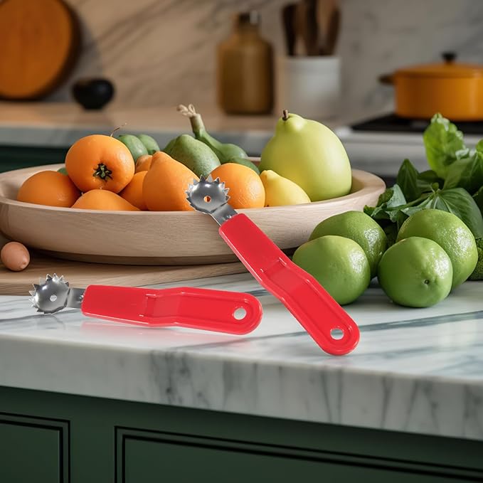 Tomato Corer Tool 6 Pcs Apple Strawberry Huller Stem Remover Stainless Steel Fruit Vegetable Top Remover Practical Kitchen Corer Tool