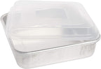 Nordic Ware Natural Aluminum Commercial Square Cake Pan with Lid, Exterior 9.88 x 9.88 Inches