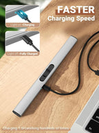 Stocking Stuffers for Women Electric Lighter - Gifts for Men Mom Birthday, Candle USB Rechargeable Upgraded Safety Lock Plasma Arc with LED Display Flameless Long for Grill