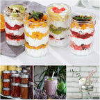 SPANLA 12 Pack Glass Mason Canning Jars With Regular Lids, Ideal for Jam, Jelly, Honey, Wedding Favors, Shower Favors, Baby Foods DIY Spice Jars - 4 OZ x 4, 8 OZ x 4, 12 OZ x 4