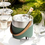 Bakpoco Insulated Ice Bucket with Lid, Scoop, Ice Tongs & Detachable Double-Sided PU Cover– 4L Double-Wall Stainless Steel Ice Buckets for Parties, Cocktail Ba, Champagne & Bar Cart Accessories