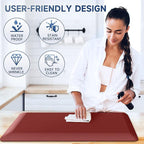 4/5 Inch Thick Kitchen Mats for Floor, StepRite Kitchen Rug for Standing Desk, Non-Slip, Thicker, Stain & Water Resistant, Comfort Anti Fatigue Floor Mat for Home, Kitchen, Office - Red,54 * 22''