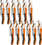 12 Pieces Professional Waiter Corkscrew Wine Openers,Orange Wine Keys Opener Stainless Steel Hinges Serrated Foil Cutter for Restaurant Waiters, Sommelier, Bartenders (Orange)