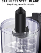 Reemix 1.5-Cup One-Touch Electric Food Chopper, 100W Mini Food Processor Meat Grinder, Mix, Chop, Mince and Blend Vegetables, Fruits, Nuts, Meats, Stainless Steel Blade (Black)