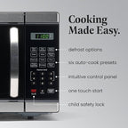 Farberware 1.1 Cu. Ft. Countertop Microwave Oven – 1000 Watt Power, Auto Cook Settings, Defrost, Easy Clean and Child Safety Lock - Stainless