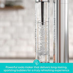CASABREWS EDGE Soda Streaming Machine, Stainless Steel Sparkling Water Maker with Dual Safety Valves, BPA Free Bottle Soda Maker Carbonates Water, Wine, Juice, Uses 60L CO2 Carbonators (NOT Included).