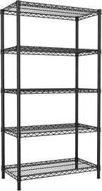 SINGAYE 5 Garage Heavy Duty Shelving Unit Kitchen Pantry Close Home Organizers and Storage Bathroom Shelf Laundry Room Organization Industrial Book Metal Wire Adjustable Shelves
