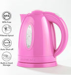 OVENTE Electric Kettle, 1.7L Fast Boiling Water Heater for Coffee or Tea, BPA Free with Water Level Gauge, Auto Shut-Off, Boil-Dry Protection, Indicator Light and Removable Filter, Pink KP72P