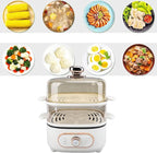 2 Tier Electric Food Steamer, 1200W Stackable Steam Cooker Electric Hot Pot Vegetable Steamer for Vegetable Seafood Soup Noodles Ramen Cooker (US)
