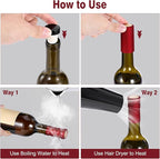 30 Pcs Wine Sealer for Wine Bottles - Bottle Sealer for Cruise, Plastic Heat Shrink Cap & Polymer Stopper with Plastic Top