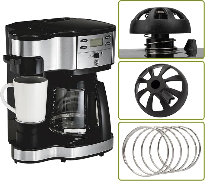 Coffee Machine Brewing Basket Bottom Spring Loaded Stopper Kits Replacement for Hamilton Beach Flexbrew 2-Way Coffee Maker Brew Basket Parts 990117900 990237500 (2)