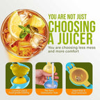 Zulay Metal 2-In-1 Lemon Squeezer Manual - Sturdy, Max Extraction Hand Juicer Lemon Squeezer Gets Every Last Drop - Easy to Clean Manual Citrus Juicer - Easy-to-Use Lemon Juicer Squeezer - Blue/Yellow