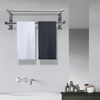 Double Towel Bar, Stainless Steel Adjustable 16 to 28In Double Towel Racks for Bathroom, Double Bath Towel Bar,Applicable to Bathrooms and Kitchens