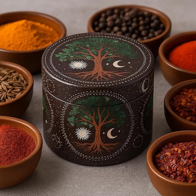 Spice Grinder, Manual Pepper Mill, Adjustable Metal Grinders, Essential for Kitchen (Tree)