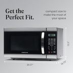 Farberware 1.1 Cu. Ft. Countertop Microwave Oven – 1000 Watt Power, Auto Cook Settings, Defrost, Easy Clean and Child Safety Lock - Stainless