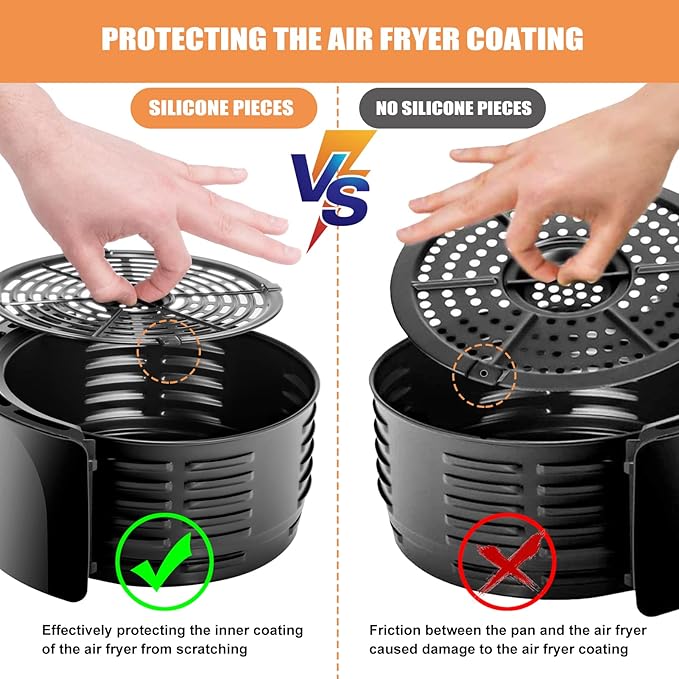 GCQ Air Fryer Rubber Bumpers, 4 PCS Replacement Parts Rubber Tips Silicone Rubbers Feet Tabs Silicone Bumpers Accessories for Power XL Ultrean Chefman Gowise Dash CROWNFUL Air Fryer
