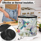 Peony Electric Pressure Cooker Cover Hummingbirds Insulation Handbag Keep Appliance Clean Electric Pressure Cooker Bag with Accessories Pockets
