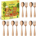 DEHOV Rose Gold Toddler Eating Utensils Set,Set Of 12 Food Grade Stainless Steel Silverware Sets For Kids,Dishwasher Safe Children Small Metal Spoons And Forks Flatware Sets