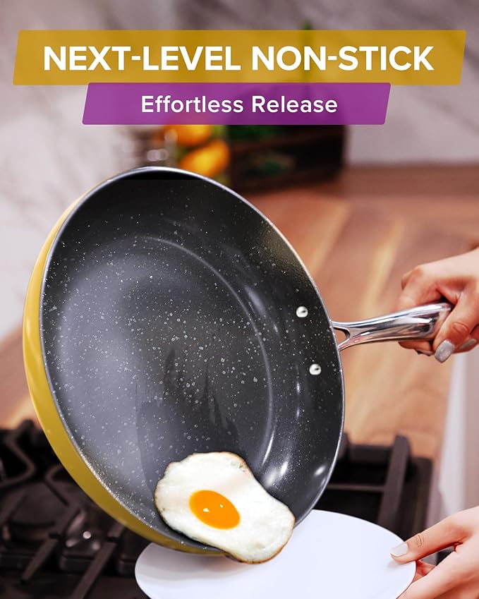 Nuwave Lux 13-Piece Premium Cookware Collection, Healthy G10 Duralon Blue Ceramic Nonstick, Ultra Durable, PFAS-Free, Lightweight & Works on All Cooktops