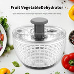 quick press salad spinner and vegetable washer tool for lettuce spinner capacity Fruit Washing Bowl with fruit washing bowl with strainer dehydrator kitchen appliances (Large - 6.34 qt)