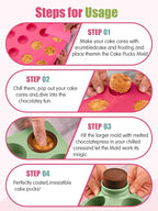 4 PCS Cake Puck Mold Set, 2 Different Sizes Chocolate Covered Cake Silicone Molds, 15 Cavity&12 Cavity Round Cake Pop Molds with 2 Spatulas for DIY Cake Cores, Cakepucks, Chocolate Desserts