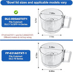 DLC-005AGTXT1 14-Cup Capacity Food Processor Working Bowl - Compatible with Cuisinart DFP-14 Series, Equipped with 4 Locking Clips, Suitable for DFP-14NWBCT1 Working Bowl Lid