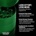 Santa Cruz Shredder Metal Herb Grinder Knurled Top for Stronger Grip 3-Piece Large 2.7" (Green)
