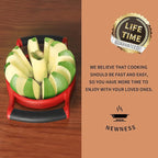 Newness 5.12 Inch Extra Large Apple Slicer, Heavy Duty Apple Slicer 12 Slices, Durable Apple Cutter Slicer, Stainless Steel Apple Slicer and Corer - for Apple, Potato, Onion and More, Red