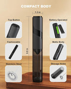 Handheld Milk Frother with Cover, Battery Powered Electric Drink Mixer (2AA Not Included) - Portable Hand Frother Wand for Coffee Matcha Cappuccino & Hot Chocolate