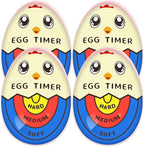 Lasubst Egg Timer for Boiling Eggs that Changes Color When Done, Tricolor, Pack of 4