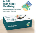 eat2explore Cooking Kits for Kids 15 Pcs – Interactive & Educational Kids Cooking Sets Real for Ages 5 and Up,3 Recipe Cards & Global Ingredients – Perfect for Families and Homeschooling (Greece)