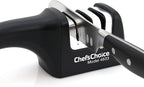 Chef'sChoice Professional Manual Knife Sharpeners AngleSelect for 15- and 20-Degree Straight-Edge and Serrated Knives with Diamond Abrasives Precise Angle Control & Compact Footprint, 2-Stage, Black