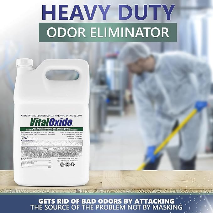 Vital Oxide Disinfectant, Deodorizer, Cleaner, Food-Contact Sanitizer, Virucide – (EPA registration #82972-1) – Kills Mold & Mildew, Eliminates Odors-1 Gallon