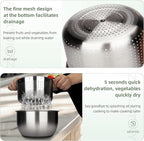 6L-Stainless Steel Salad Rotator, Vegetable Dishwasher,Lettuce Cleaner and Dryer, Kitchen Strainers.
