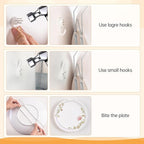 Bilillo 14 pcs Plate Hangers for The Wall, 4/6/8/10/12 Inch Invisible Plates Hangers, Stainless Steel Plate Wall Holders for Display Various Sizes with Hooks for Decorative Silver