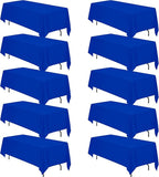 BRILLMAX 10 Pack Royal Blue Tablecloths 70 x 120 Inch for 6ft or 8ft Rectangle Tables - Rectangular Bulk Linen Polyester Fabric Washable Cloth Cover for Wedding Reception Banquet Birthday Party