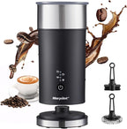 Electric Milk Frother and Steamer, 8.12oz/240ml 4 in 1 Milk Steamer Frother for Latte Cappuccino, Can Froth Both Hot and Cold Milk, Enjoy Perfect Milk Froth in 2 Min