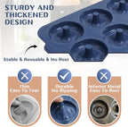 Nonstick Silicone Donut Pan: 4 Inch Doughnut Pan with Metal Frame - Silicone Donut Molds for Baking Gluten Free Glazed Vegan Protein Donuts Bagel - for Oven Kitchen - Home Bakers Housewife