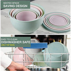 Greentainer Plastic Mixing Bowls with Lids Set for Kitchen, 5 Set Nesting Bowls for Mixing, Baking, Prepping, Cooking and Serving Food, Mixing Bowls Dishwasher, Microwave Safe