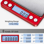 Fuzion Digital Scale .01 Gram Accuracy, 500g Mini Food Scales for Small Jewelry, Gold, Herb, Spice - Weight Gram and Oz