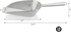 New Star Foodservice 34707 One-Piece Cast Aluminum Flat Bottom Bar Ice Flour Utility Scoop, 16-Ounce, Silver