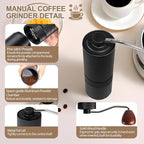 Detachable Manual Coffee Grinder with 25 Level Stainless Steel Conical Burr Portable Aluminum Coffee Bean Grinder Suitable for Moka Pot Espresso French Press Pour Over Maker Easy Cleaning with Brush