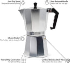 Primula Classic Stovetop Espresso and Coffee Maker, Moka Pot for Italian and Cuban Café Brewing, Greca Coffee Maker, Cafeteras, 12 Espresso Cups, Silver