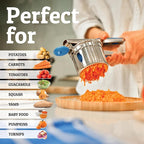 PriorityChef Large 15oz Potato Ricer, Heavy Duty Stainless Steel Potato Masher and Ricer Kitchen Tool, Press and Mash Kitchen Gadget For Perfect Mashed Potatoes - Everytime, Blue